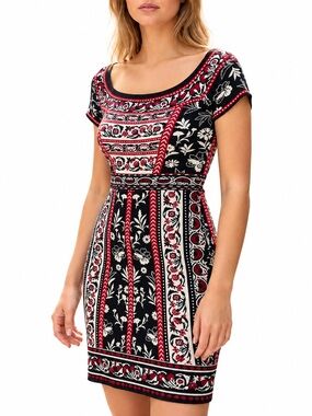Chelsea & Violet Anthropologie Patterned Scoop-Neck Knit stretchy Dress